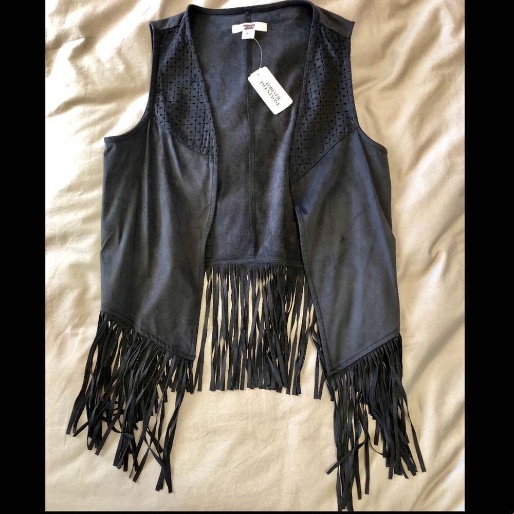 Black fringe vest